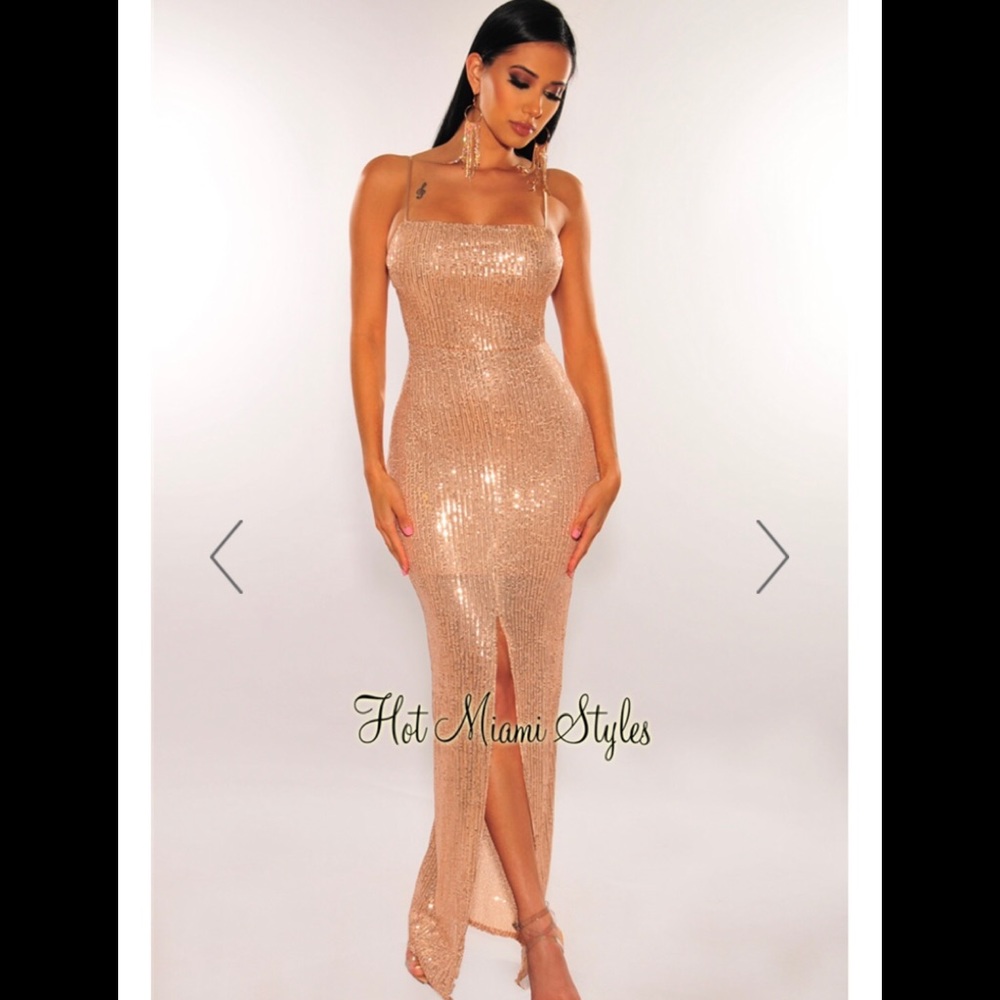 Rose Gold Sequin Maci Dress